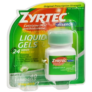 Zyrtec Liquid Gels Allergy Relief Medicine, 40 Count