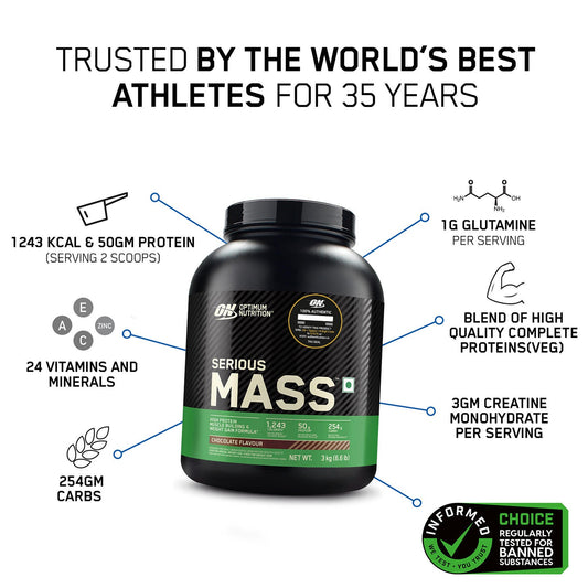 Serious Mass - Chocolate - 3 Kg + Creatine 100 g