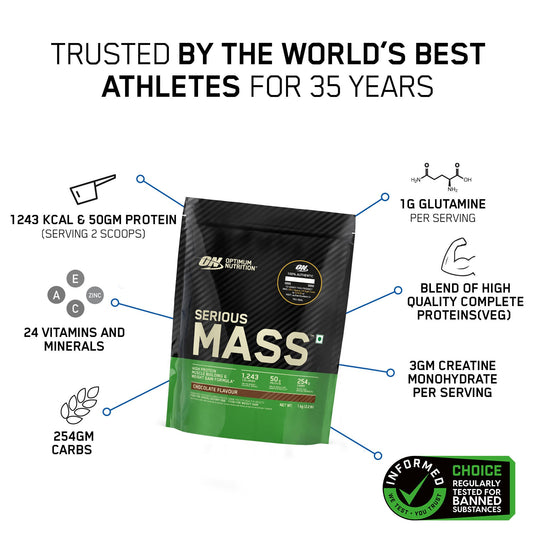 Serious Mass - Chocolate - 1 Kg + Creatine 100 g