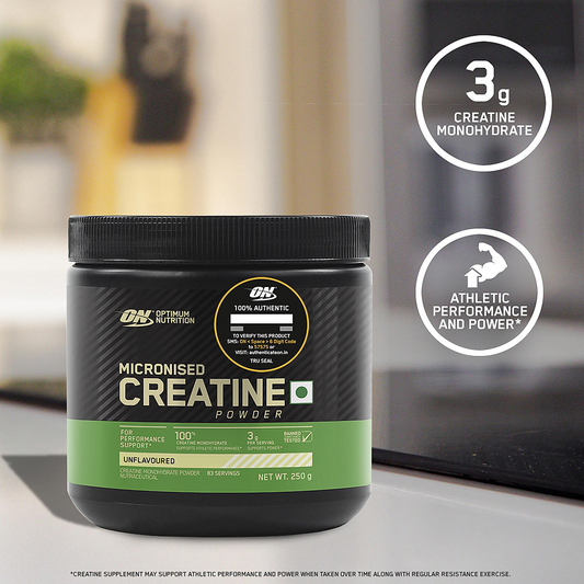 Micronised Creatine Powder | Unflavoured | 250 g and BCAA 5000 Powder | Green Apple | 250 g and Optimum Nutrition (ON) Gold Standard Pre-Workout- 142.5g/15 single serve packs (Green Apple Flavor), For Energy, Focus, Power, Endurance & Performance