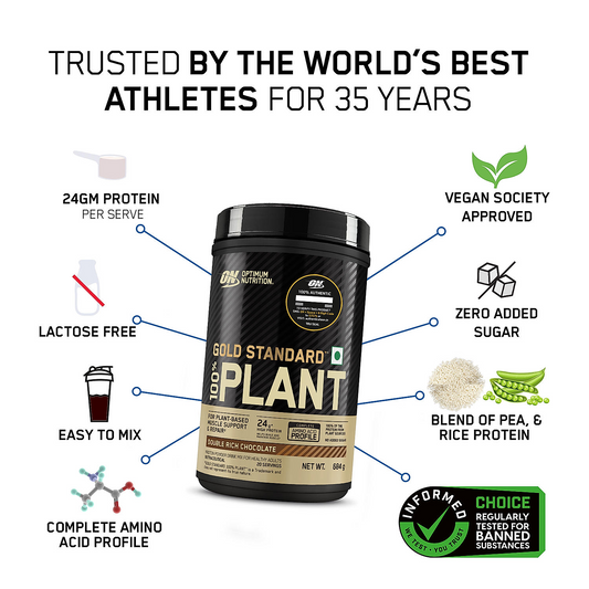 Optimum Nutrition (ON) Gold Standard 100% Plant Protein - 21 Serve, 684 g (French Vanilla Creme), Vegan, Complete Amino Acid Profile, Zero Added Sugars, Gluten-Free.