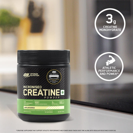 Micronized Creatine Powder | Unflavoured | 100 g + ON Pre Workout- Fruit Punch