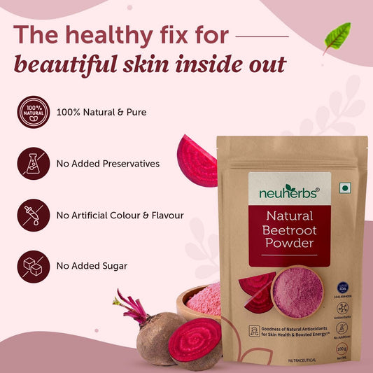 Pure Beetroot Powder 100 gm for Youthful Skin & Hair