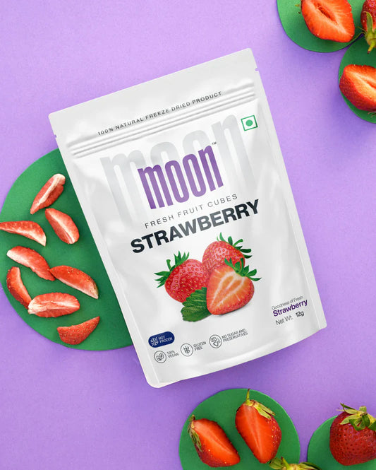 Moon Freeze Dried Strawberry Cubes | 12 gms