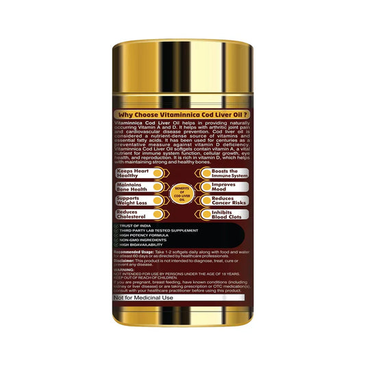 Vitaminnica Cod Liver Oil - Better Eyesight, Heart, Skin & Hair