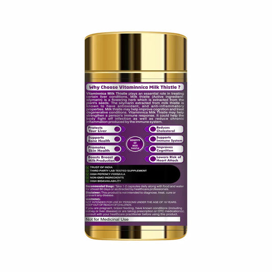 Vitaminnica Milk Thistle- Natural Liver Support and Cleansing