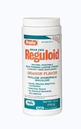 Reguloid Natural Laxative Psyllium Fiber Powder, Sugar Free, Orange Flavor 14.2 oz