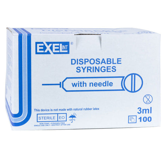 3cc Syringe with Needle 23 G x 1.5 inch with Luer Lock & Low Dead Space Plunger 100/Box