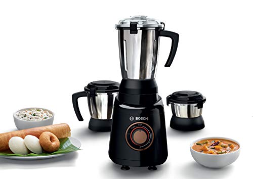 Bosch TrueMixx Bold Mixer Grinder MGM4334BIN 600 Watt, 3 Jars (Black) (Indian Plug)