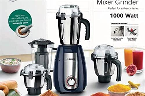 Bosch TrueMixx Pro Mixer Grinder MGM8842DIN 1000 W 4 Jars, Dark Blue (Indian Plug)