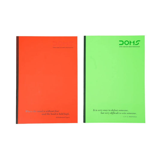 Doms Neon Series Soft Bound Notebook | Single Line, 200 Pages | 29.7 x 21 CM | The Book is Sturdy & Long Lasting | Pack Of 1 | Color & Design May Vary
