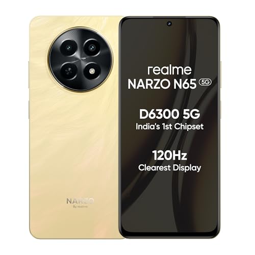 Used  realme NARZO N65 5G (Amber Gold 6GB RAM, 128GB Storage) India's 1st D6300 5G Chipset | Ultra Slim Design
