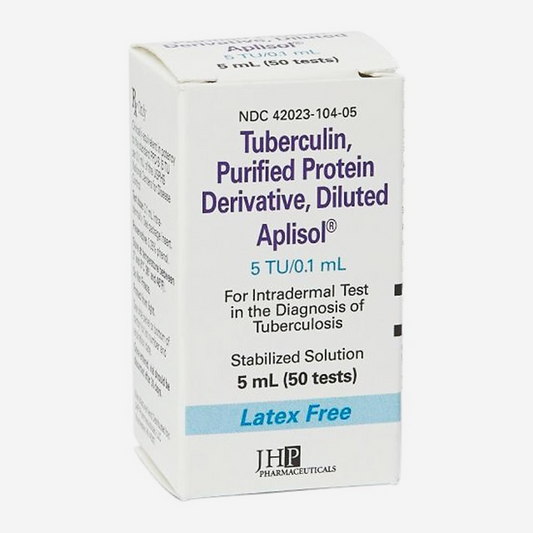 Aplisol Tuberculin TB Test PPD Purified Protein Derivative Mantoux Skin Test 5 TU /0.1 mL 5 mL (50 Tests) (Rx) Refrigerated