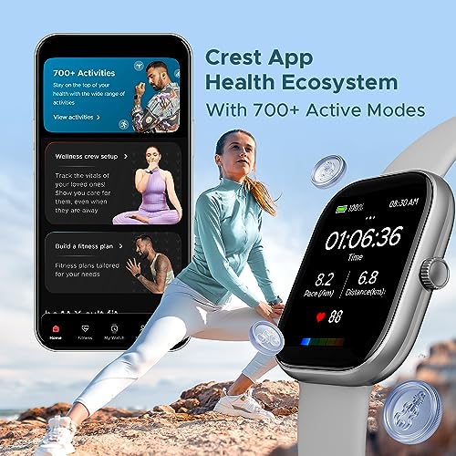 boAt Wave Sigma Smartwatch with 2.01" HD Display,Bluetooth Calling, Coins, DIY Watch Face Studio, 700+ Active Modes, HR&SpO2 Monitoring, Energy and Sleep Scores,IP67(Cool Grey)