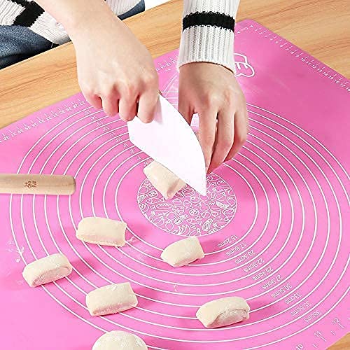 Carrot - Silicone Baking Mat Silicone Chapati Atta Kneading Mat Non-Stick Fondant Rolling Mat Stretchable for Kitchen Roti Chapati (Baking Mat 50 * 40 cm) (Color May Vary, 1)
