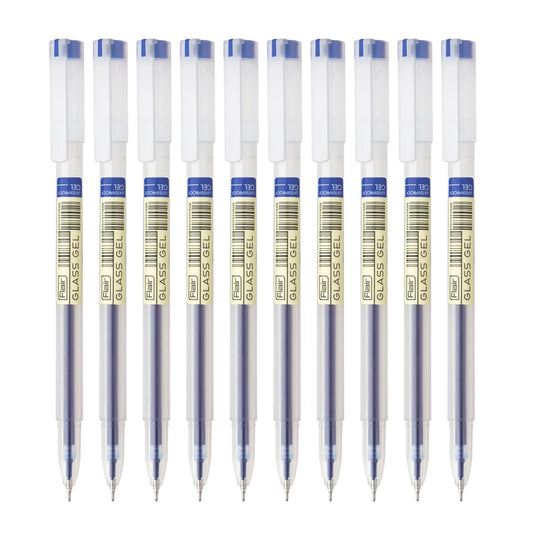 Flair Glass Gel Pen Wallet Pack - 0.6mm - Blue Ink