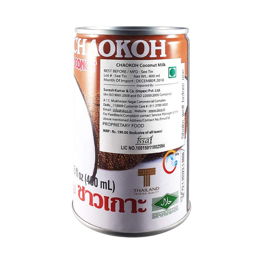 Chaokoh Coconut Milk, 400ml, Pack of 2