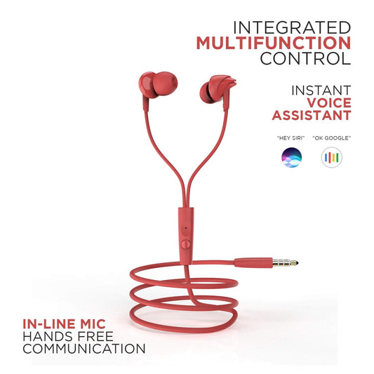 boAt Bassheads 100 in Ear Wired Earphones with Mic(Furious Red)