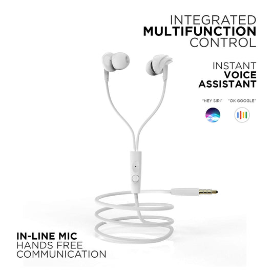 boAt BassHeads 100 in-Ear Wired Headphones with Mic (White)
