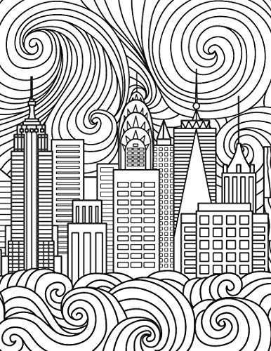 Cityscape- Colouring Book for Adults (Adult Coloring Activity Book)