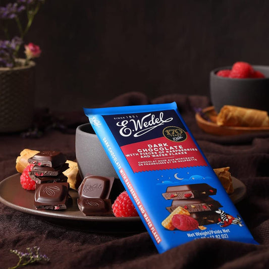 5x Wedel Dark Choc With Raspberry & Wafers Bar 80G each - Pack of 5
