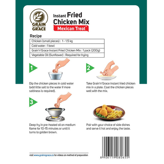 Grain n Grace Instant Fried Chicken Mix - Mexican Treat (200g)