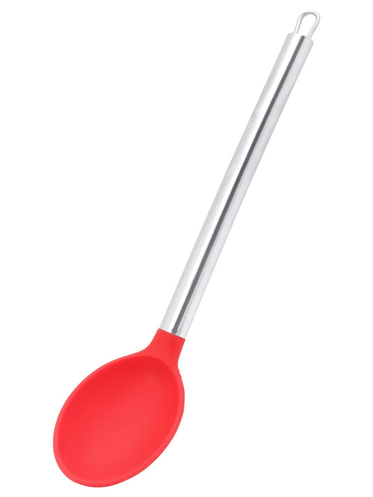 Clazkit Silicone Serving Spoon with Heat Resistant Silicone Covering Head and Stay-Cool Stainless Steel Handle,YH857
