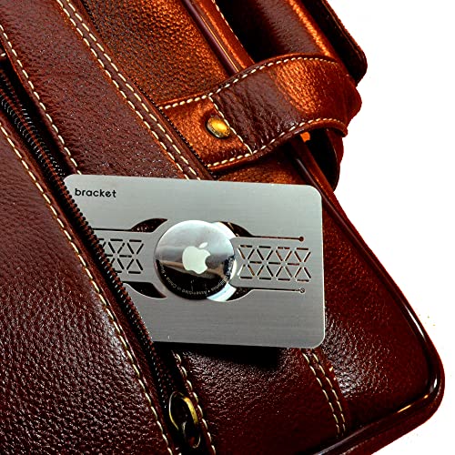 2-Pack Ultra Thin AirTag Card Holder - Premium Stainless Air Tag Steel Case for Wallet, Purse, Handbag, Backpack Wallet, Clutch, Secrid Wallet (Brushed Silver) - AirTag NOT Included