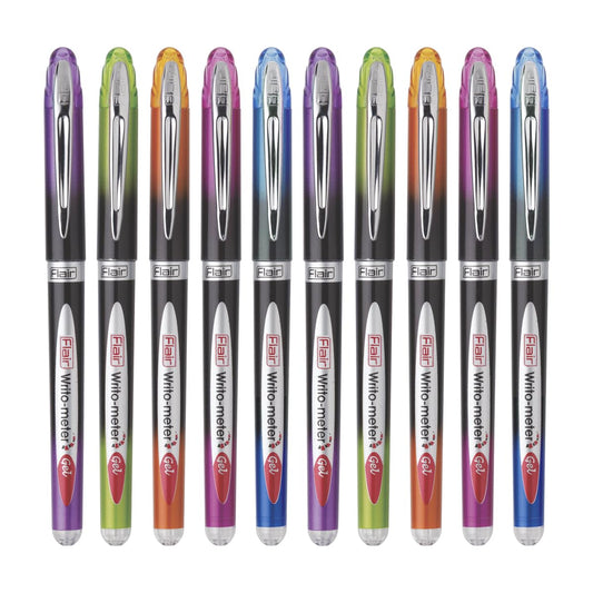 Flair Writometer Gel Pen Blister Pack - Blue Ink