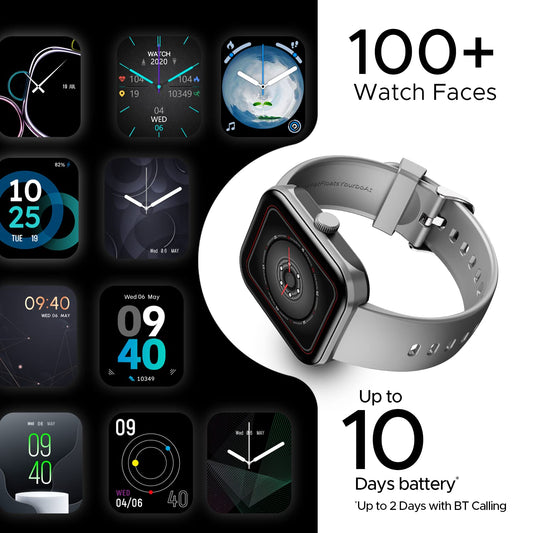 boAt Ultima Call Max Smart Watch with 2" Big HD Display, Advanced BT Calling, 100+ Sports Modes, 10 Days Battery Life, Multiple Watch Faces, IP68, HR & SpO2, Sedentary Alerts(Cool Grey)