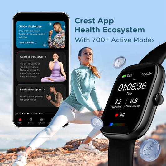 boAt Wave Sigma Smartwatch with 2.01" HD Display,Bluetooth Calling, Coins, DIY Watch Face Studio, 700+ Active Modes, HR&SpO2 Monitoring, Energy and Sleep Scores,IP67(Active Black)