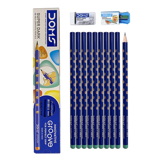 Doms Groove Super Dark Hb/2 Graphite Pencils