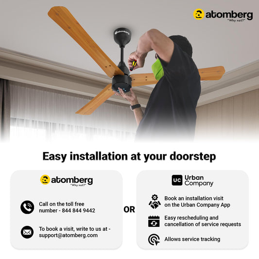 atomberg Renesa 600mm BLDC Ceiling Fan with Remote Control | BEE 5 star Rated Energy Efficient Ceiling Fan | High Air Delivery with LED Indicators | 2+1 Year Warranty (Brown & Black)