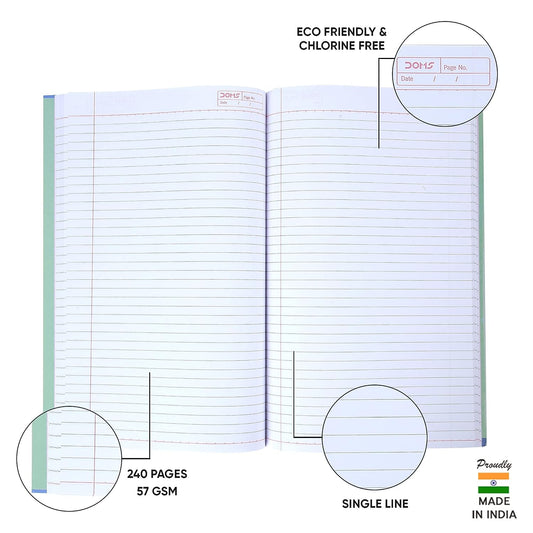 Doms Continents Wildlife Series Notebook - A4 - Single Line