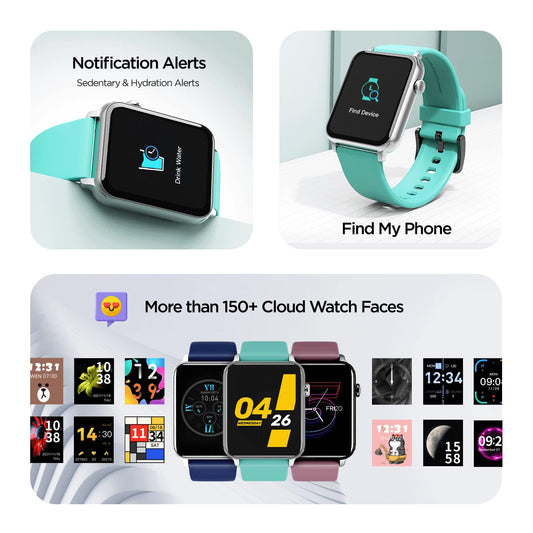 boAt Wave Call Smart Watch, Smart Talk with Advanced Dedicated Bluetooth Calling Chip, 1.69 HD Display with 550 NITS & 70% Color Gamut, 150+ Watch Faces, Multi-Sport Modes,HR,SpO2(Caribbean Green)