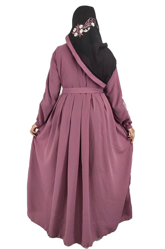 BURAQUE DESIGNER Free Size Muslim Burqa/Abaya & Burkha Dress for Muslim women and Girl's (E16-Purple-Burkha)