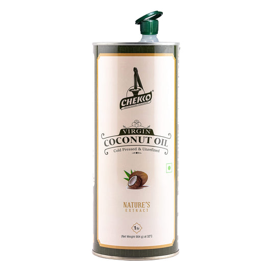 Chekko Cold Pressed Virgin Coconut Oil for Cooking Food, Massage, Diet, Oil Pulling, 100% Natural (1 LTR / 500 ml) (1 Ltr)