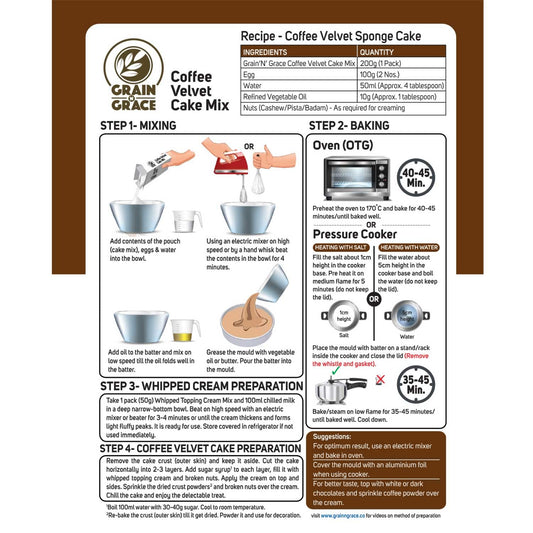 Grain n Grace Coffee Velvet Cake Mix (250g)