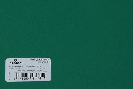 Canson Colorline 300 GSM Grainy 50 x 65 cm Coloured Drawing Paper Sheets(Moss Green, 10 Sheets)
