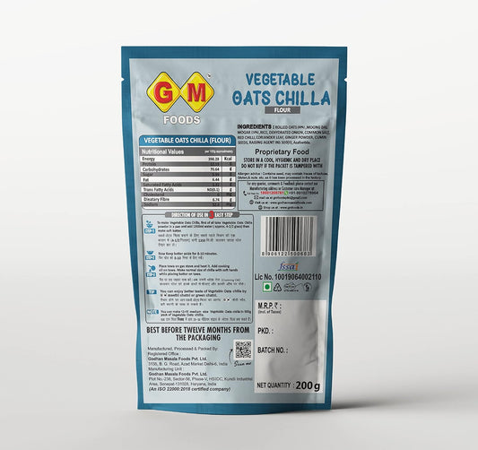 GM FOODS Vegetable Oats Chilla 200g
