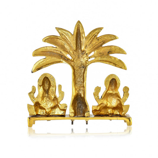CraftVatika Laxmi Ganesh Idol Aluminium Laxmi Ganesh for Gifting, Office & Pooja Room Home Decor Showpiece