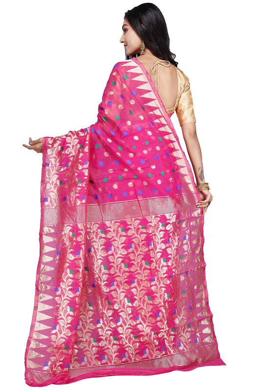 CRAFTONI Allover Exclusive Women's Cotton Silk Dhakai Soft Jamdani Sarees