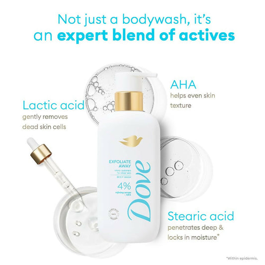 Dove Exfoliate Away Serum Body Wash with 4% Refining Serum + AHA