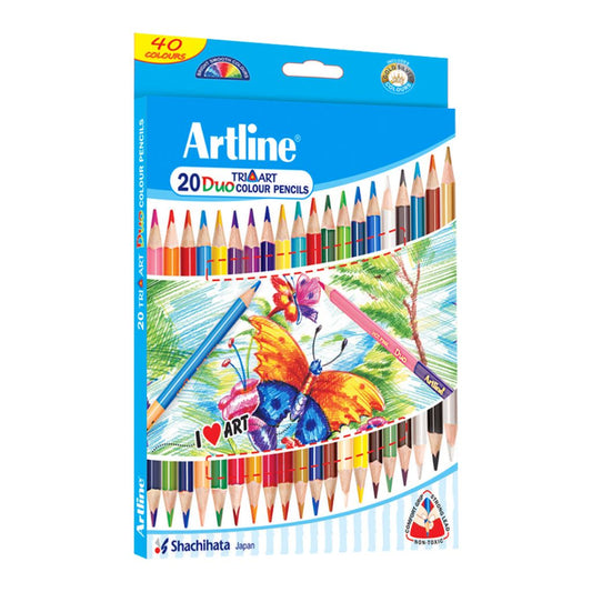 Artline Tri-Art Triangular Half Length 12 Shades Colour Pencil Set