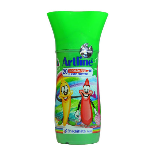 Artline Broad And Fine Tip Plastic Crayons Jar