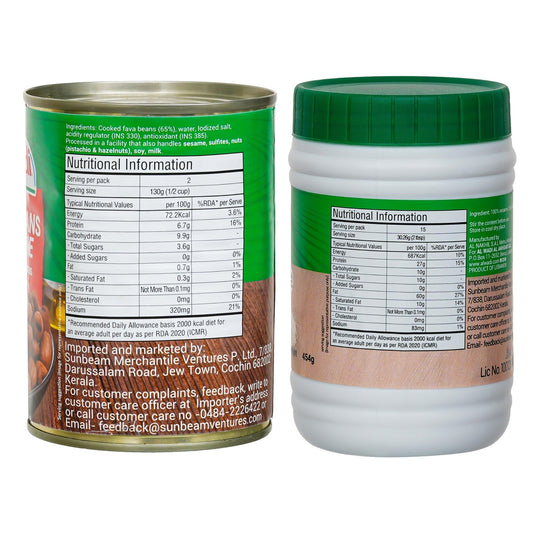 Foul Moudammas (Egyptian Recipe)400g|Tahina (Ground Sesame Paste)454g|Combo Of 2