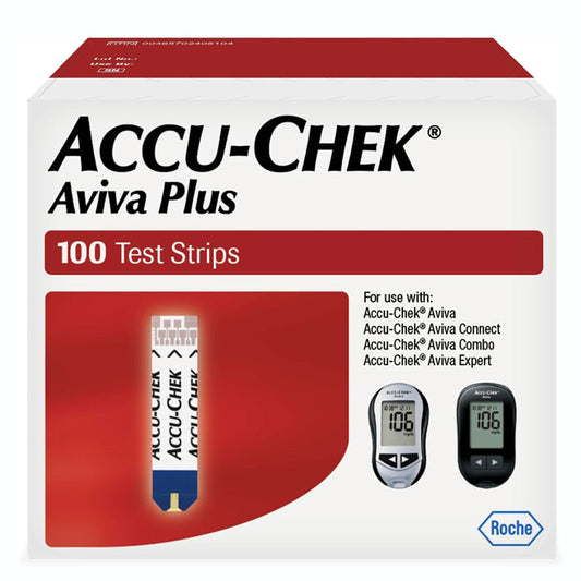 Accu-Chek Aviva Plus Blood Glucose Test Strips, 100 Count