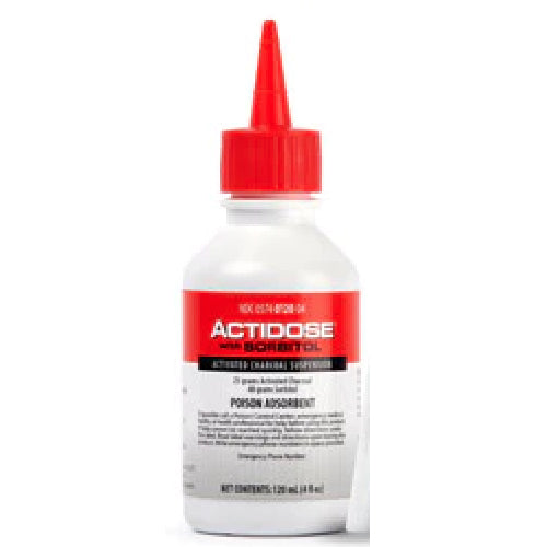 Actidose with Sorbitol Activated Charcoal Poison Absorbent Liquid 4 oz Bottle