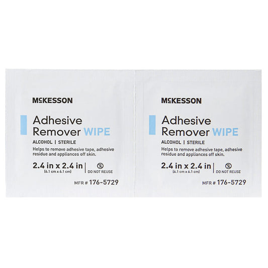 Adhesive Remover Wipes 2.4 x 2.4 Inch, Individual Packets, 50 per Box