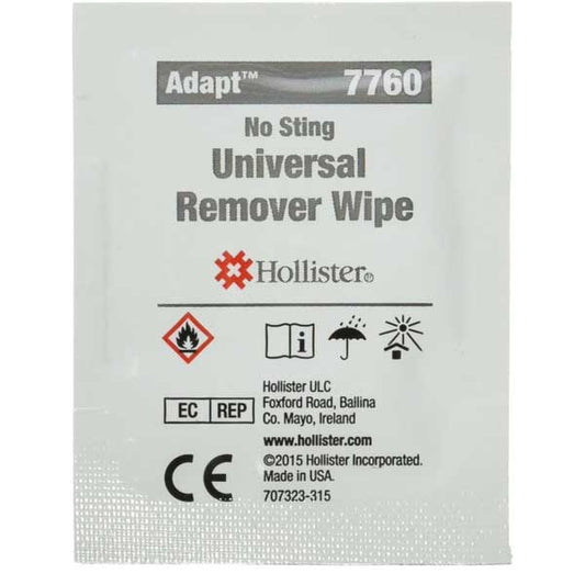 Adhesive and Ostomy Barrier Remover Wipes Hollister 7760, 50 Count